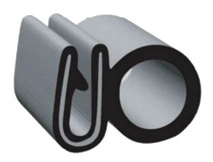 G7011-S-50 – CLEAN SEAL Door Window Channel Seal, U-Channel Type Clip-On With Side Bulb 0.8 Inch Width x 1/2 Inch Thi...